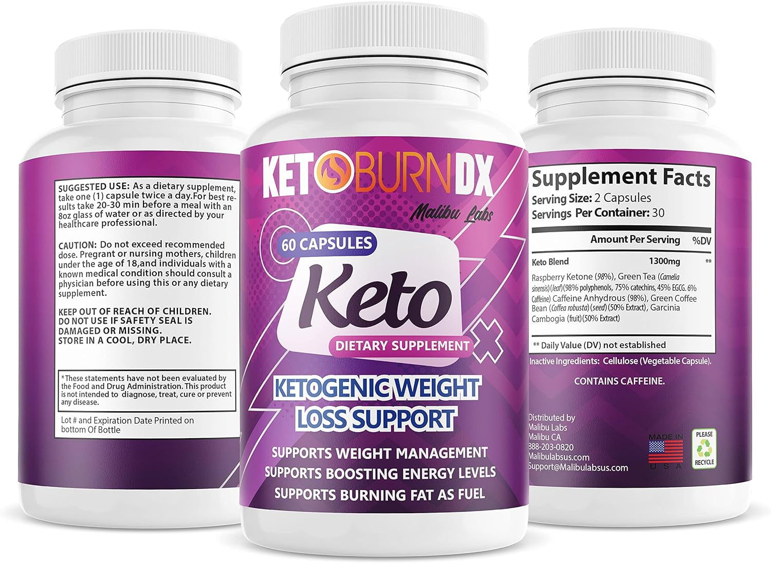 (2 Pack) Keto Burn DX, Advanced Formula, Made in the USA, (2 Bottle Pack), 60 Day Supply