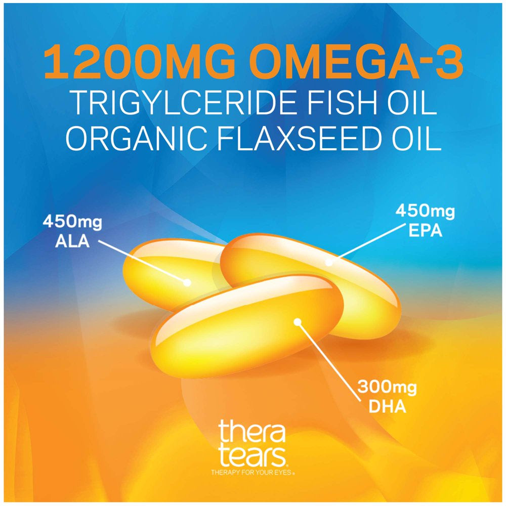 Theratears 1200Mg Omega 3 Supplement for Eye Nutrition, 90 Count