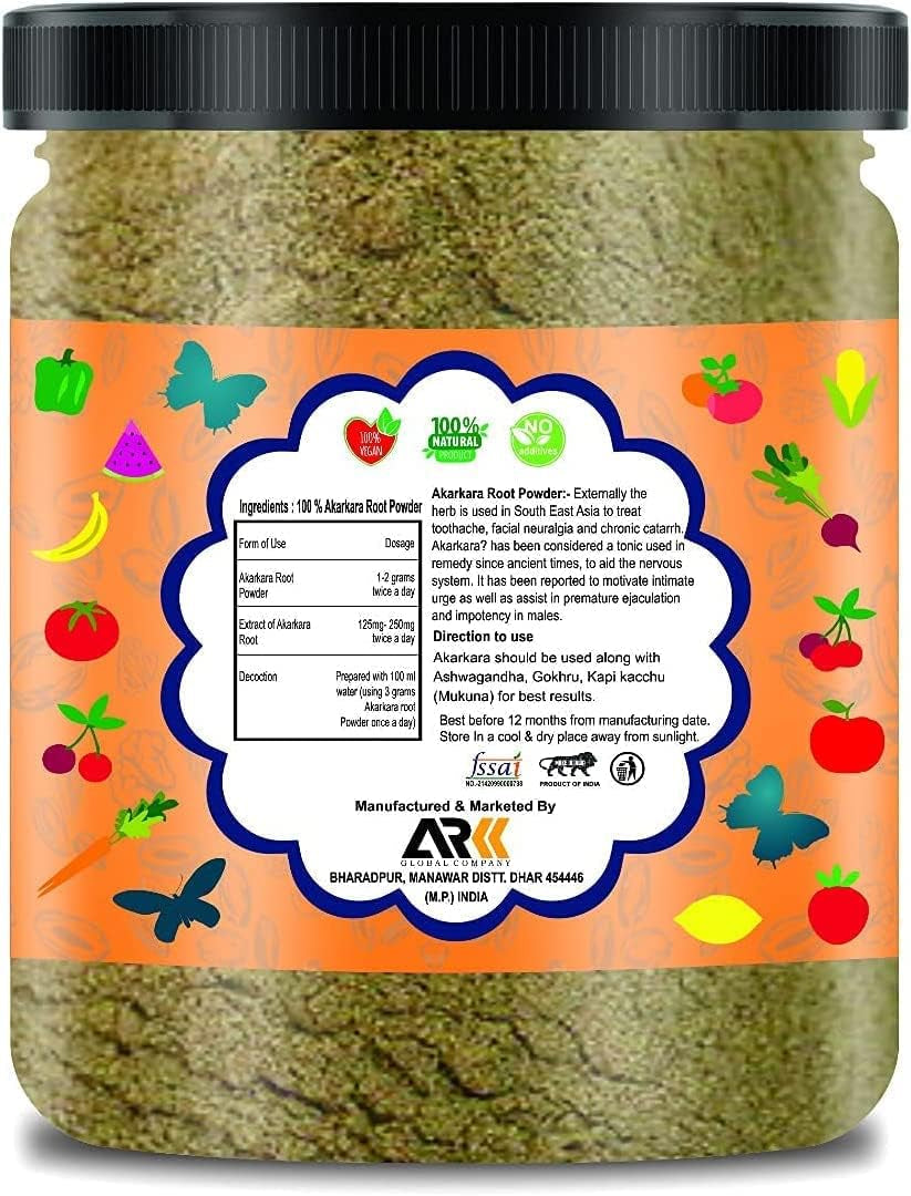 TARIN Organic Infinity Akarkara Root Powder | Anacyclus Pyrethrum | Pellitory Root Powder- 200 GM by Organic Infinity