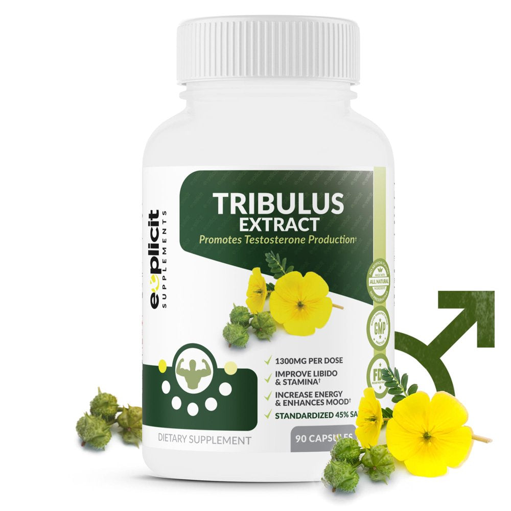 Top Tribulus Terrestris Extract with 45% Steroidal Saponins– Max Strength – 90 Capsules