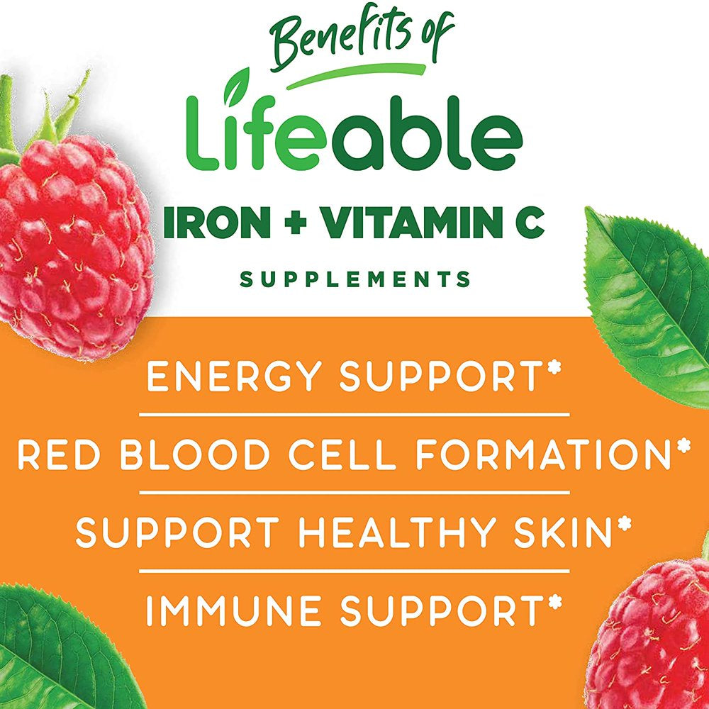 Lifeable Iron with Vitamin C for Kids – 10 Mg – 90 Gummies