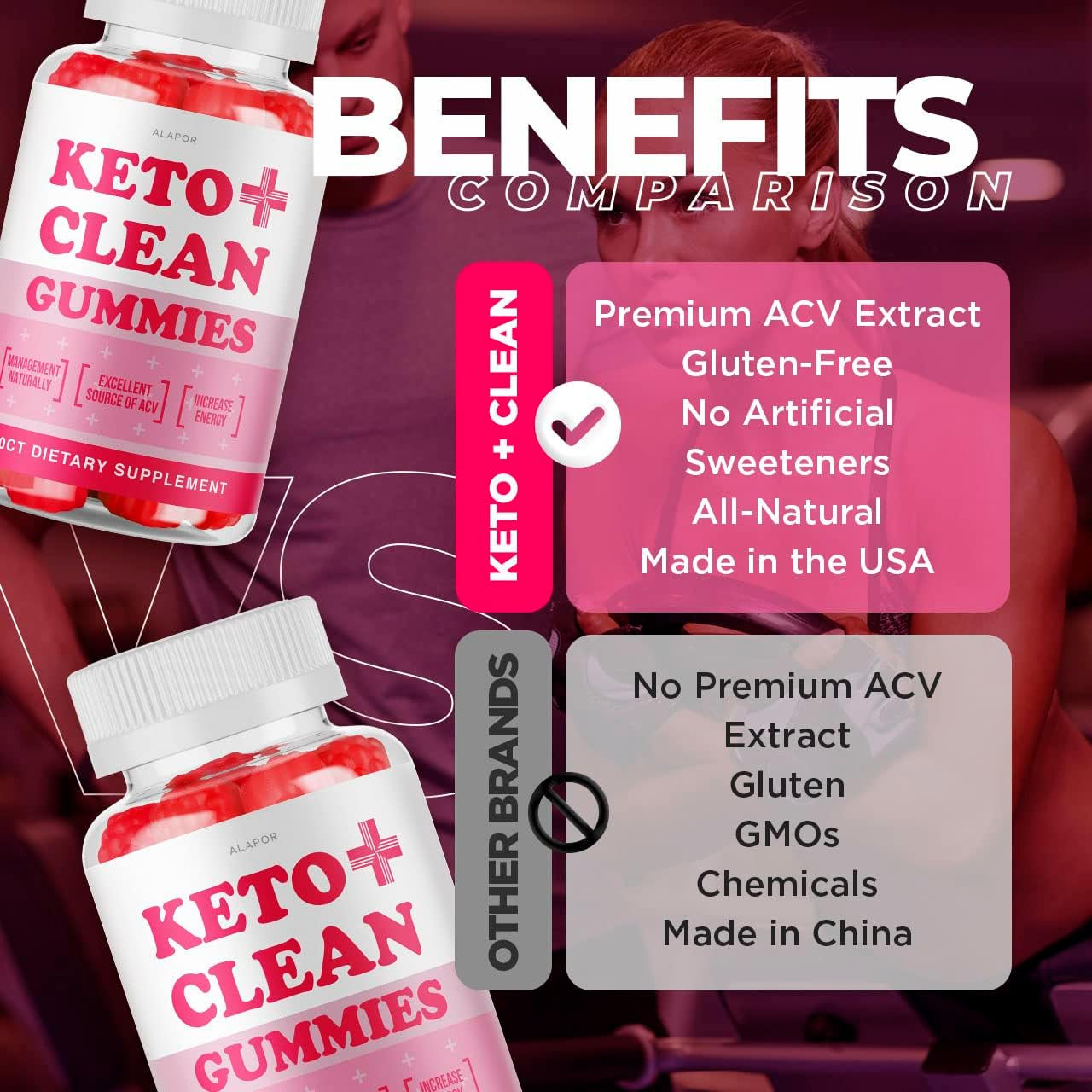 (2 Pack) Keto plus Clean Gummies - New Keto plus Clean ACV Gummies, Advanced Ketoplus Clean Gummies, Ketoclean plus Gummies, Keto Clean +, Ketoplus ACV, Keto plus Clean Gummy S for 60 Days Supply.