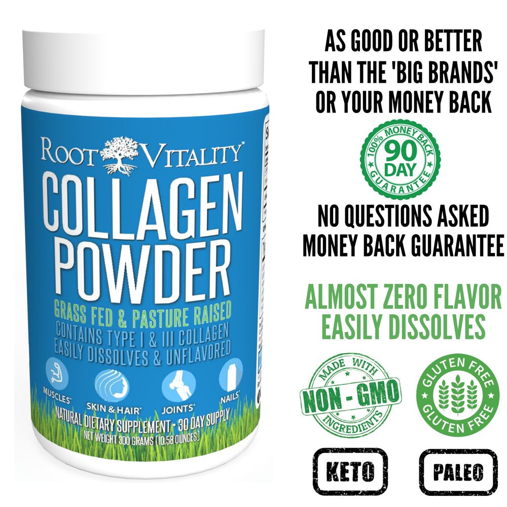 Root Vitality Collagen Powder - Collagen Supplements for Skin, Hair, Nails & Joints