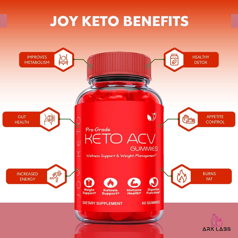 (1 Pack) Joy Keto Pro Grade Keto ACV Gummies - Apple Cider Vinegar Supplement for Weight Loss - Energy & Focus Boosting Dietary Supplements for Weight Management & Metabolism - Fat Burn - 60 Gummies