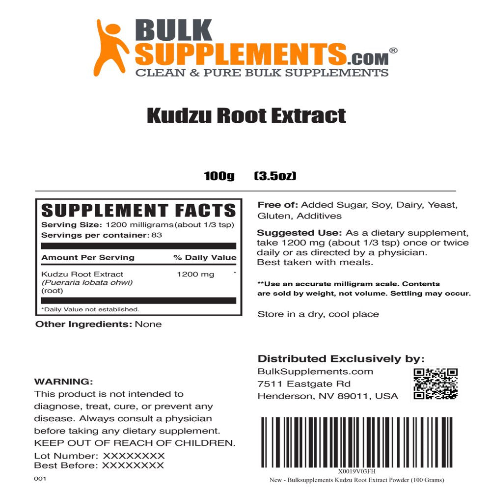 Bulksupplements.Com Kudzu Root Extract Powder - Kudzu Root Supplement (100 Grams - 3.5 Oz)