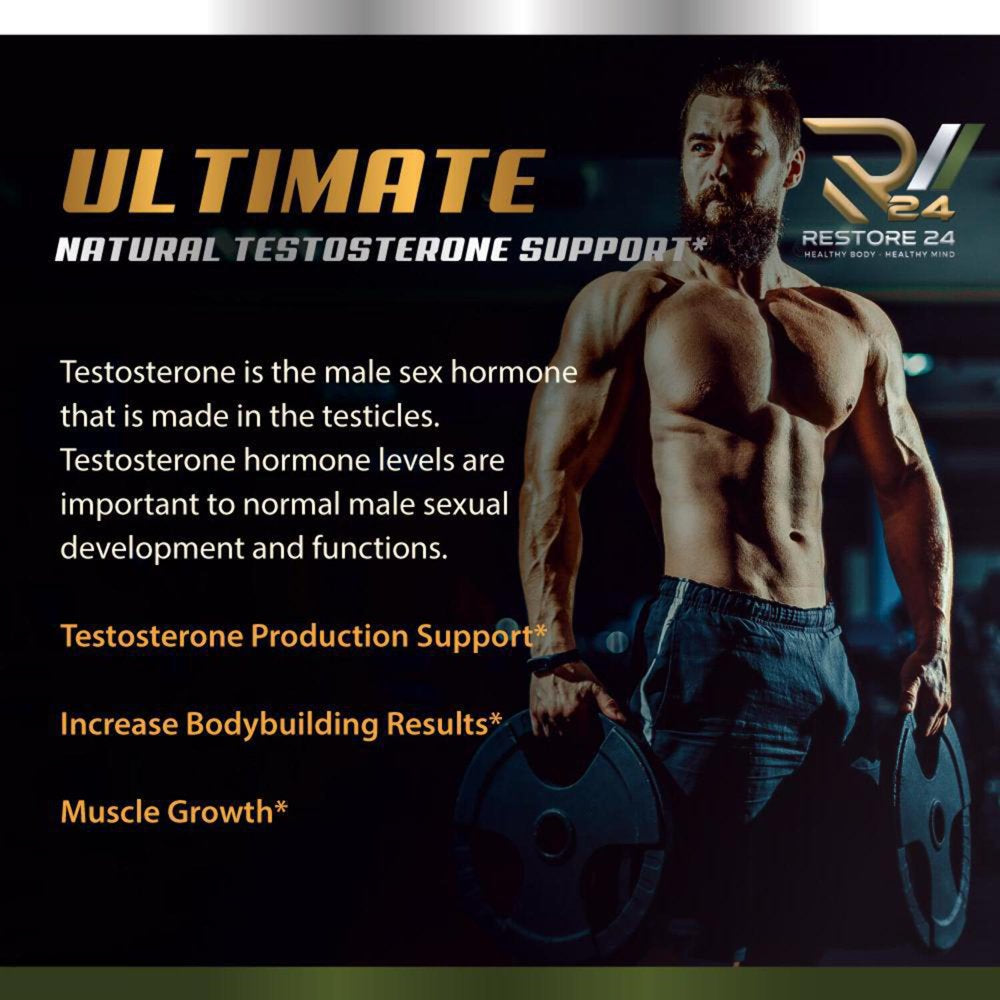 Ultimate Testosterone Booster - Herbal Test Support for Male Supplement - Support Efficiency, Speed, Strength, Flexibility - Endurance and Strength Booster