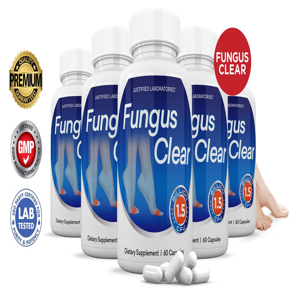 (5 Pack) Fungus Clear Probiotic 1.5 Billion CFU Supplement Pills Toenail Fungus Treatment 300 Capsules