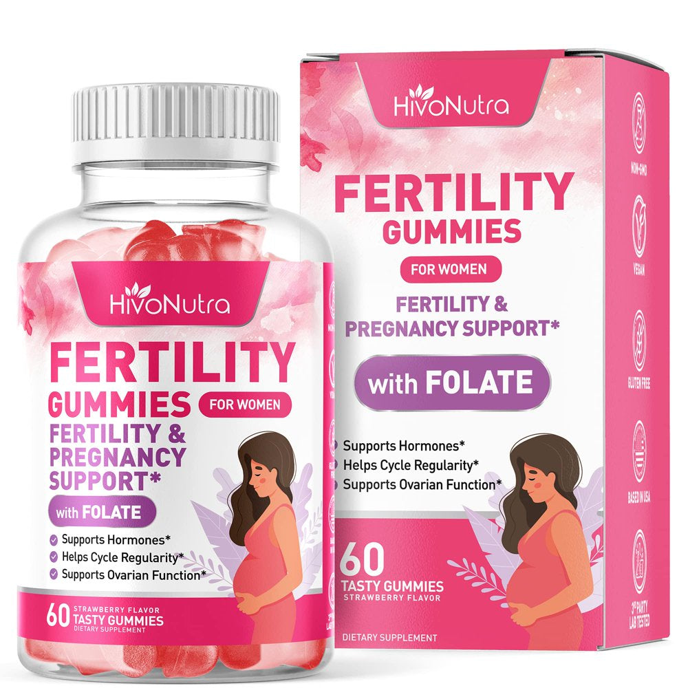 Hivonutra Fertility Supplement Gummies for Women - Prenatal Vitamin with DHA & Folic Acid to Support Healthy Pregnancy - Conception Supports Hormones & Ovarian Function