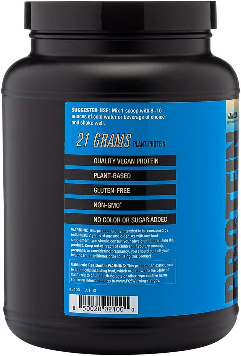 2Nd Nature Supplements – Plant-Based Protein, Vanilla, 30 Servings, 2.2 LB – 21G Vegan Protein & Eaas to Support Muscle Growth & Recovery – No Sugars Added & Made without Soy, Gluten or Gmos