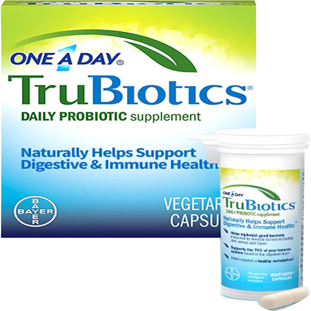 Trubiotics Daily Probiotic | Probiotics for Digestive Health | 30 Capsules | Digestive Health Support Supplement for Men and Women | Provitalize for Menopause Weight Loss | Nature Made Probiotics