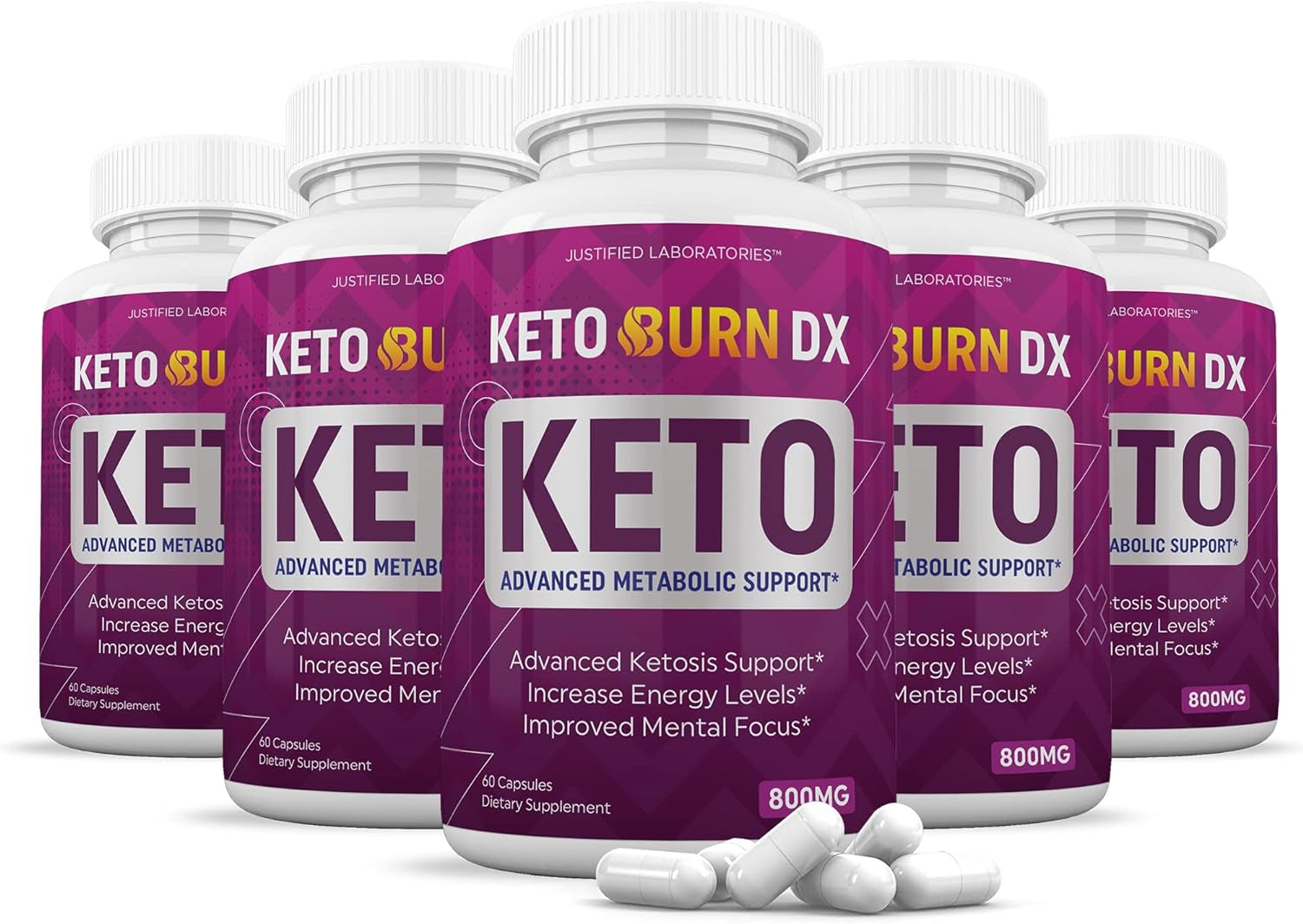 (5 Pack) Keto Burn DX Pills 800MG Includes Apple Cider Vinegar Gobhb Exogenous Ketones Advanced Ketosis Support for Men Women 300 Capsules