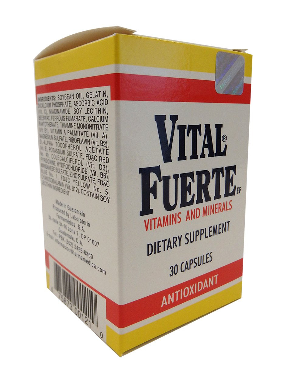 Vital Fuerte Regular Dietary Supplement 30 Cap - Suplemento Multivitaminico (Pack of 1)