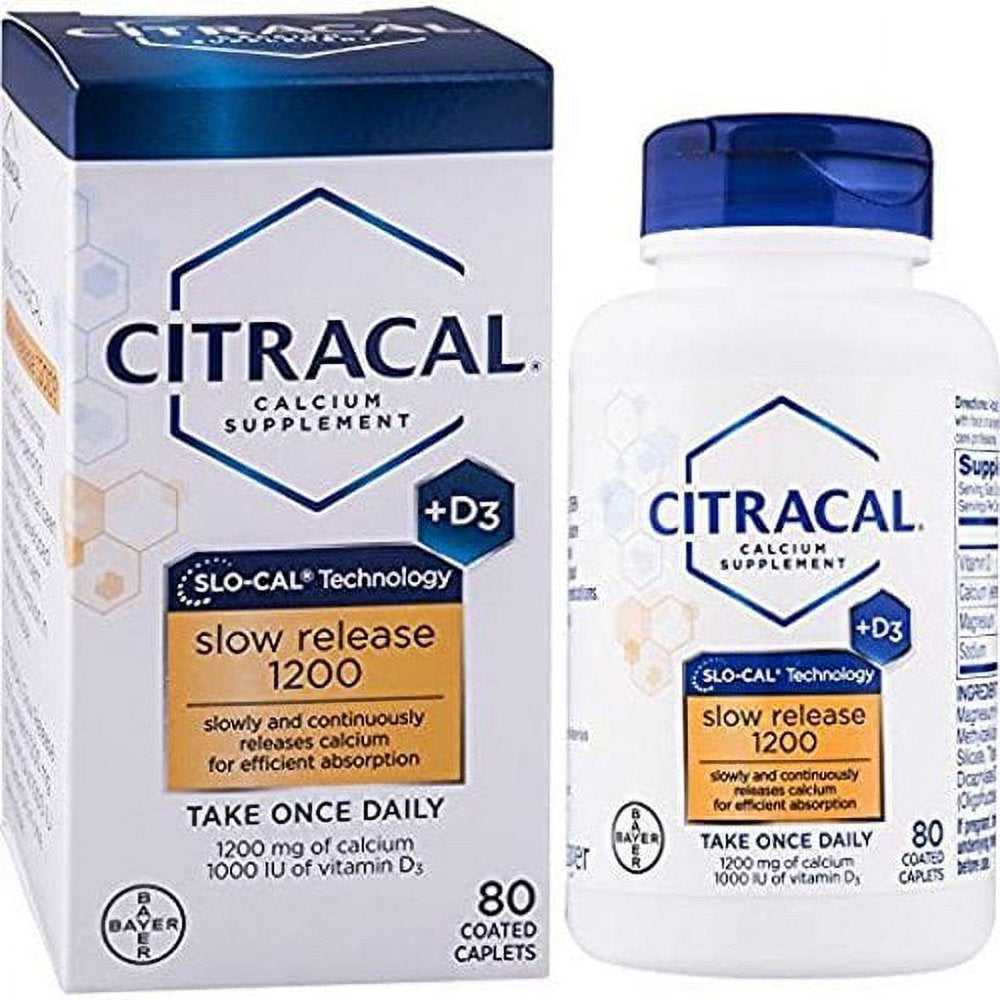 Citracal Slow Release W/ Vitamin D3 1200 Calcium Absorbtion 80 Ct, 3-Pack