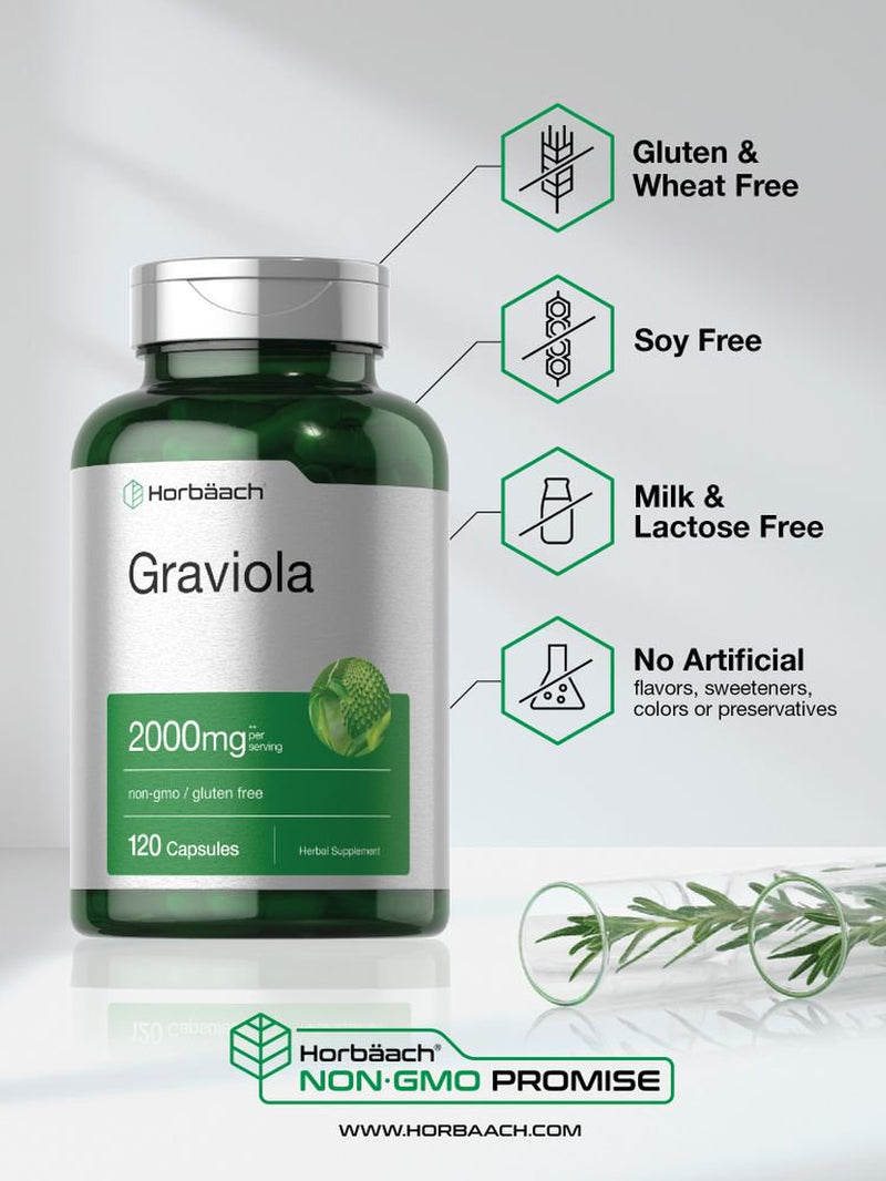 Graviola Extract 2000Mg | 120 Capsules | by Horbaach