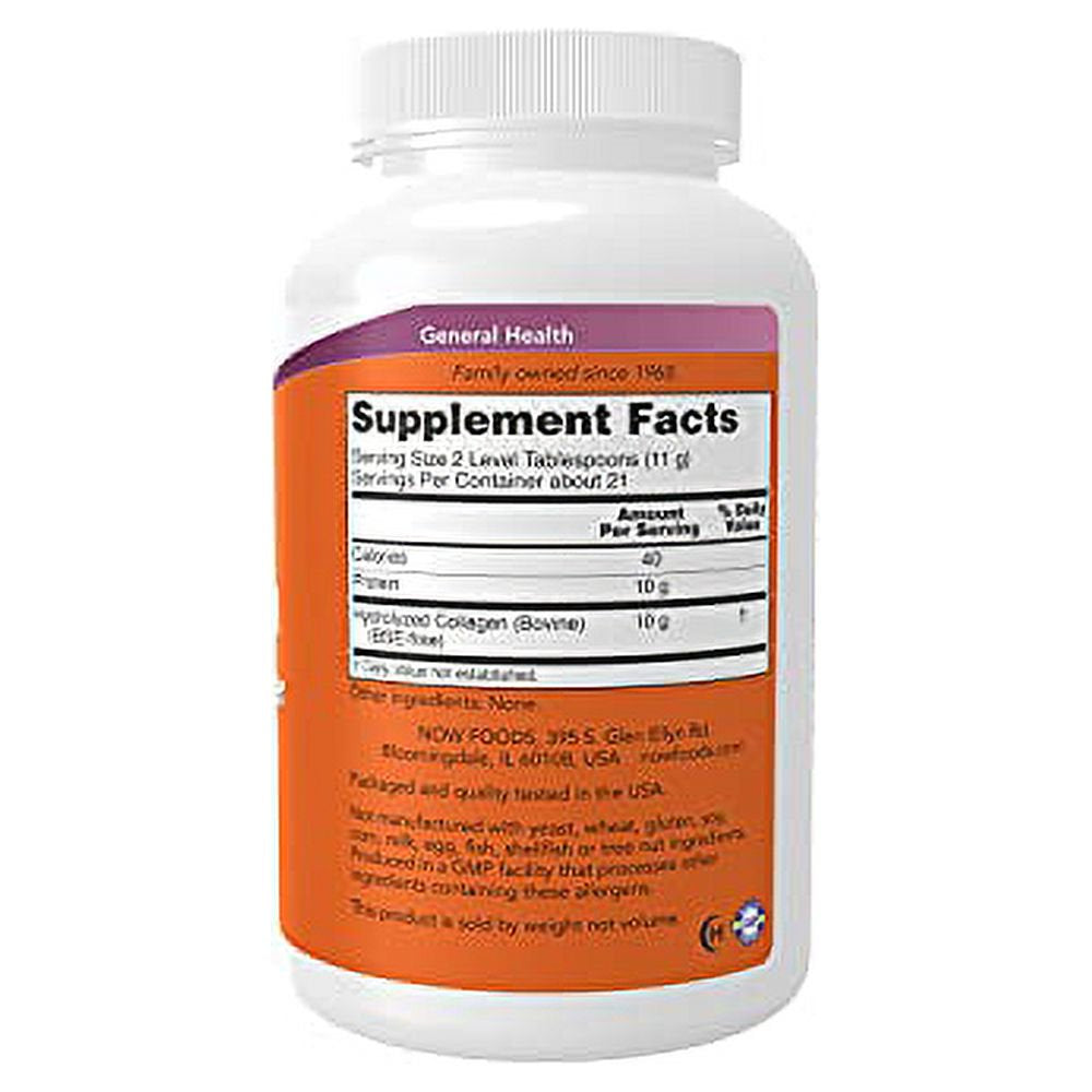 NOW Supplements, Collagen Peptides Powder, Clinically Tested, Joint and Bone Health*, 8-Ounce