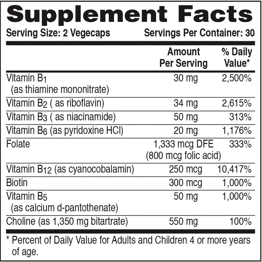 "Health Thru Nutrition Quantum-B Complex with 100% Choline, 60 Tabs"