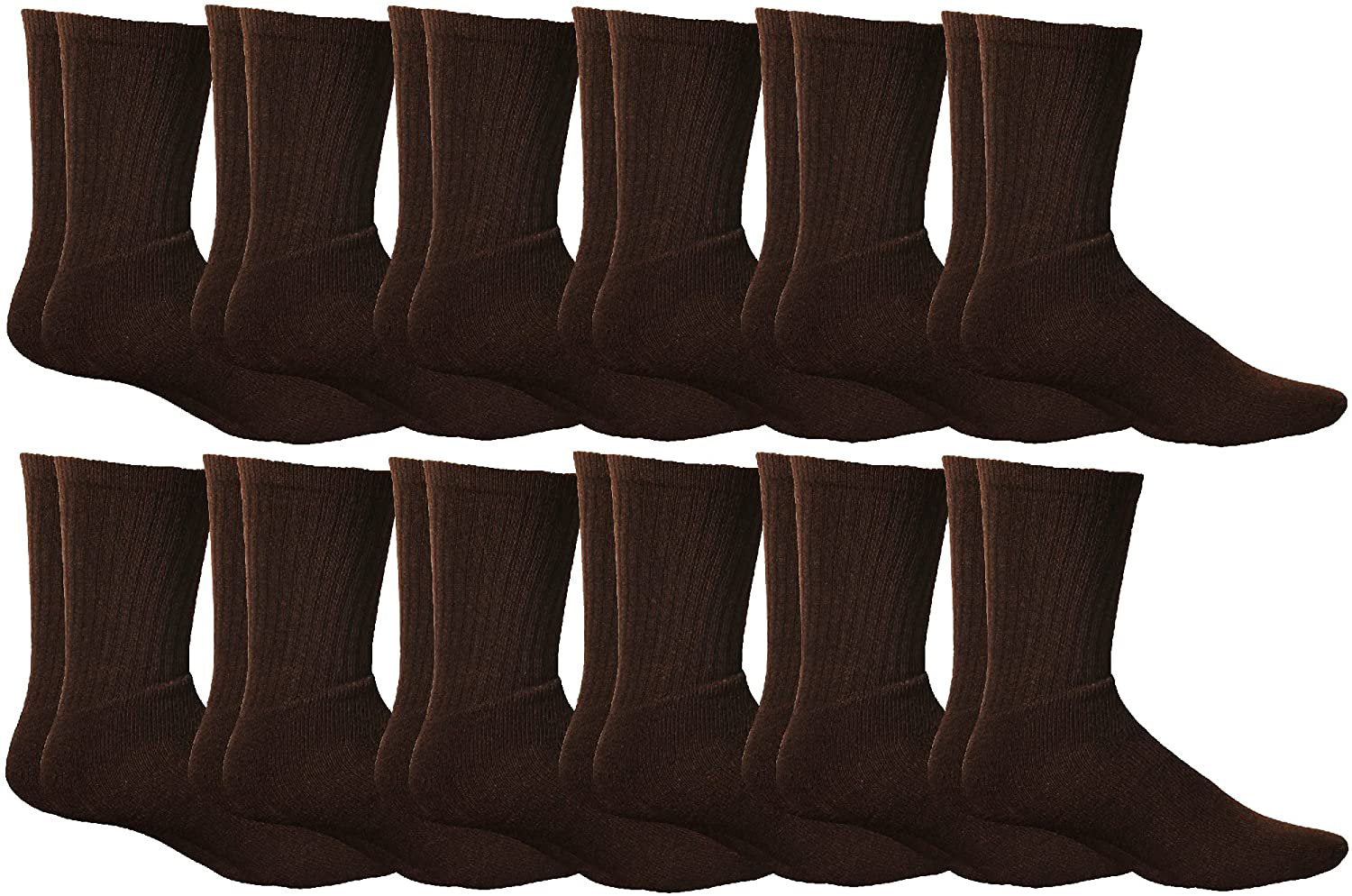 12 Pairs of Yacht & Smith Men Value Pack of Ring Spun Cotton Crew Diabetic, Nephropathy Socks