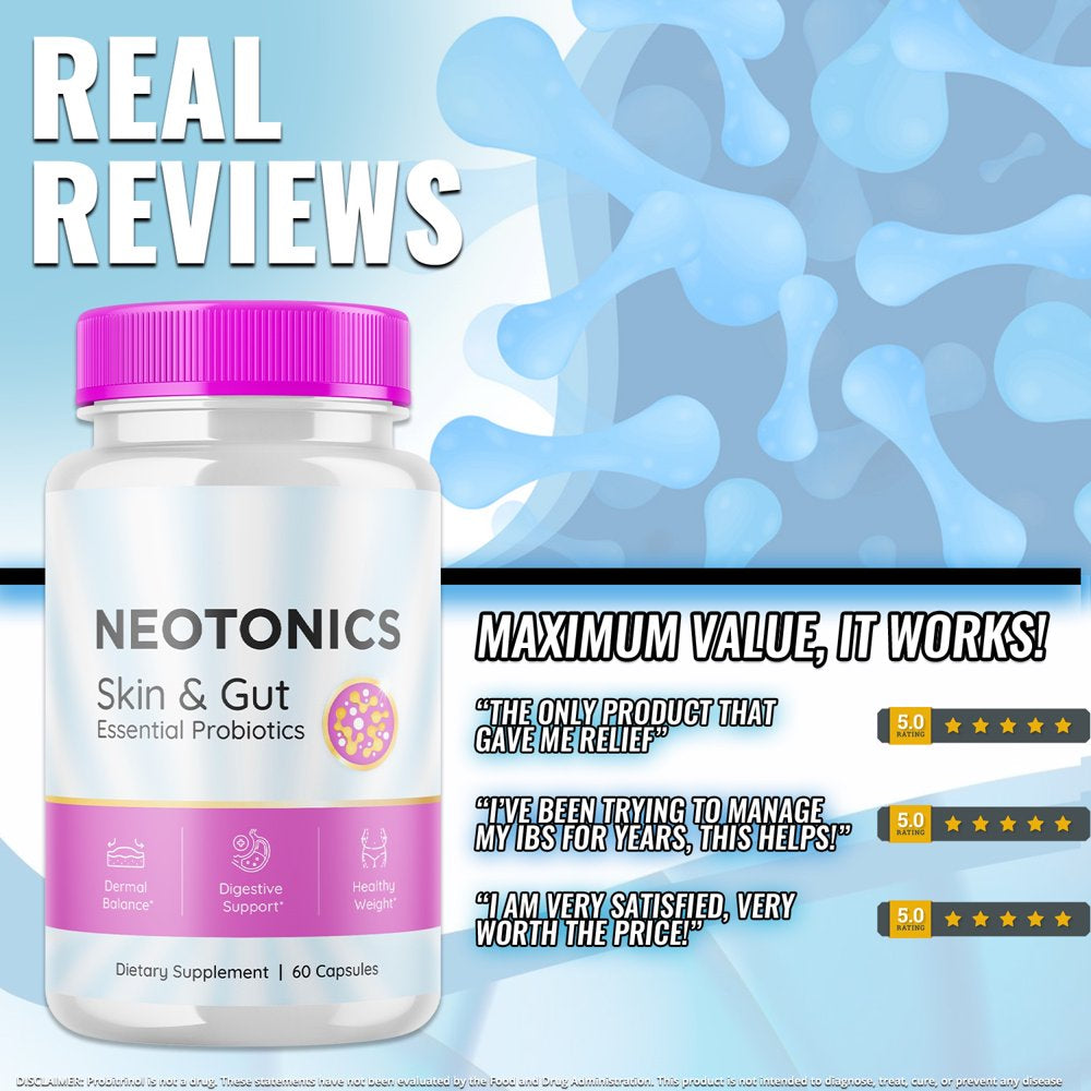 (2 Pack) Neotonics - Dietary Supplement for Digestion and Healthy Gut - Pills for Immune System, Digestive Function, Healthy Stomach, Reduces Bloat - 120 Capsules