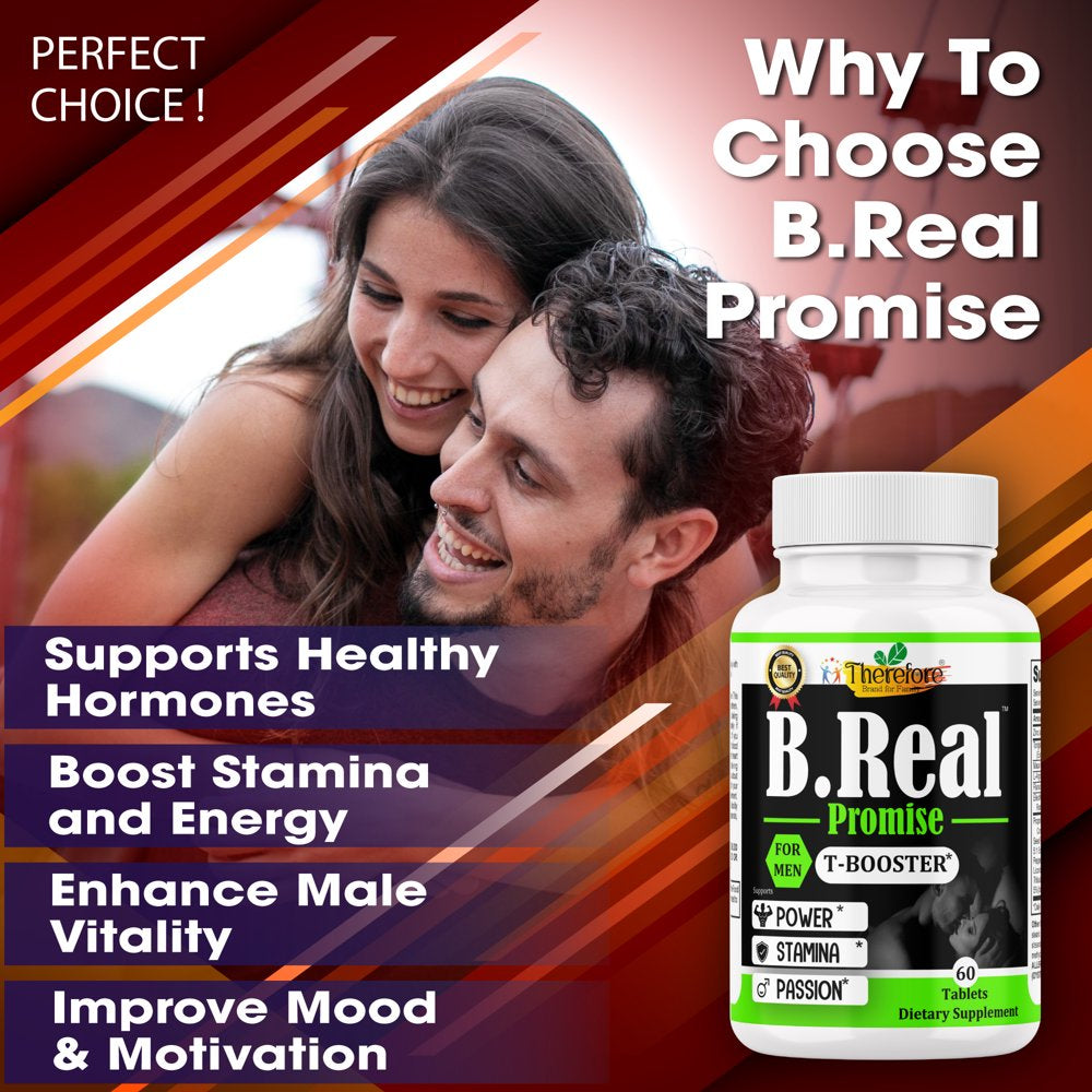 B.Real Promise Testosterone Booster Supplement, Male Sexual Enhancing 60 Tablets by Therefore