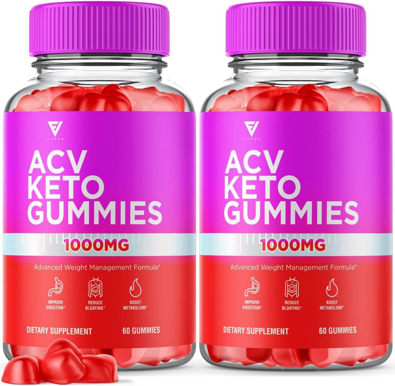 (2 Pack) ACV Keto Gummies Advanced Apple Cider Vinegar Vitamin Supplement Women Men (120 Gummies)