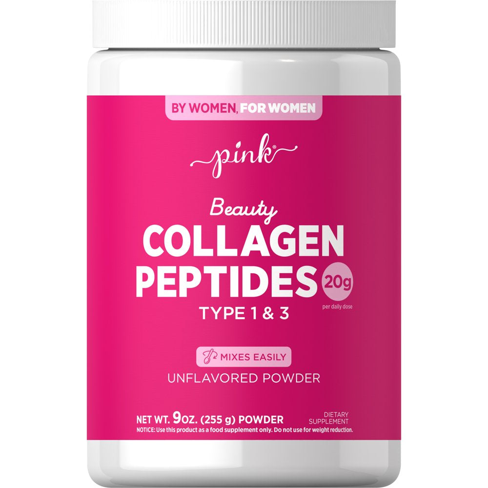 Pink Beauty Collagen Peptides, Unflavored Powder, Dietary Supplement, 9 Oz.
