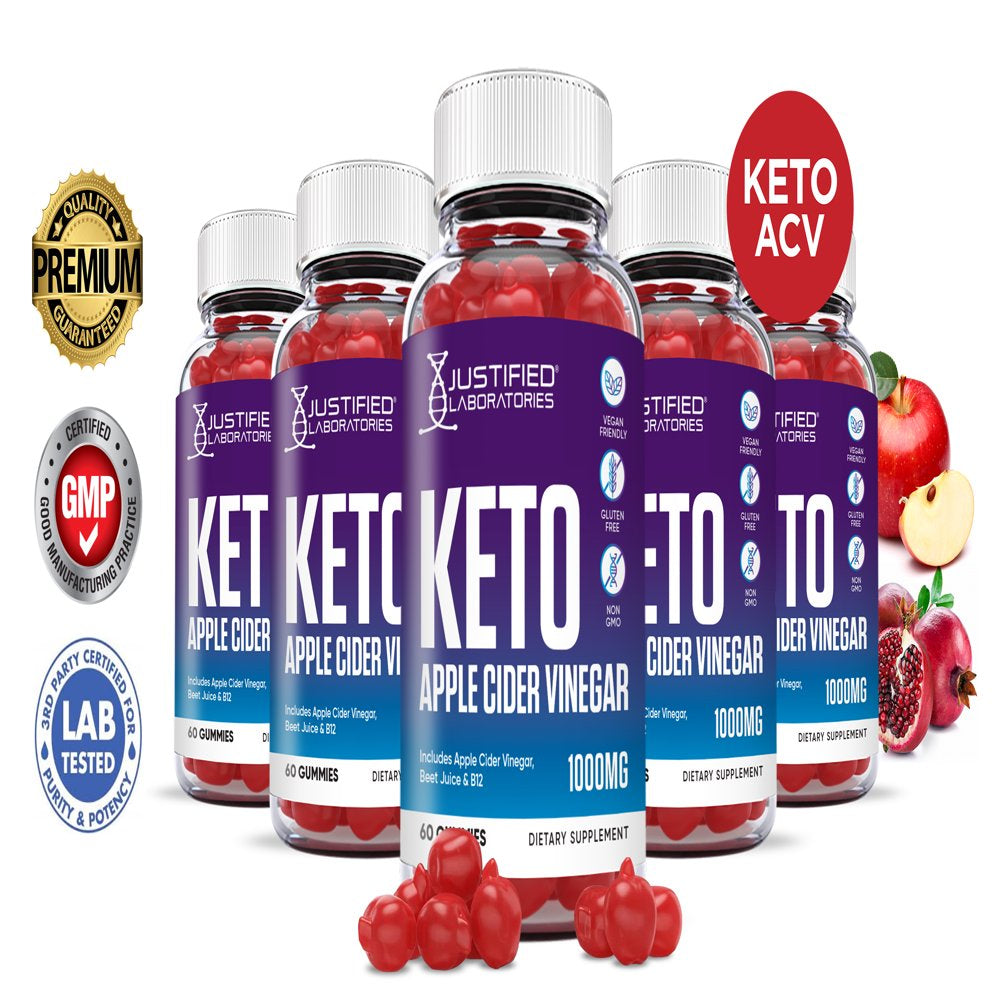 (5) Keto Apple Cider Vinegar Gummies 1000MG 300 Gummies Supplement