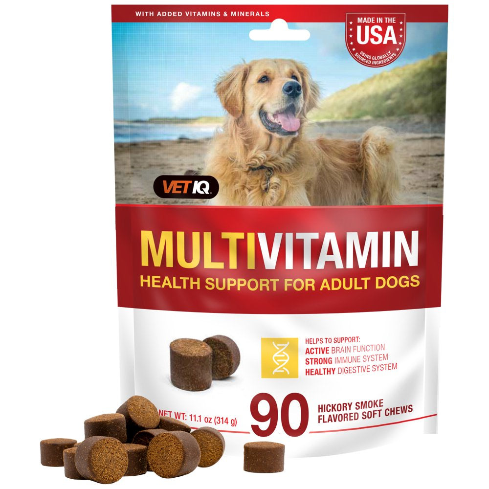 Vetiq Multivitamin Supplement for Adult Dogs, Hickory Smoked Flavored Soft Chews, 90 Count, 11.1 Oz