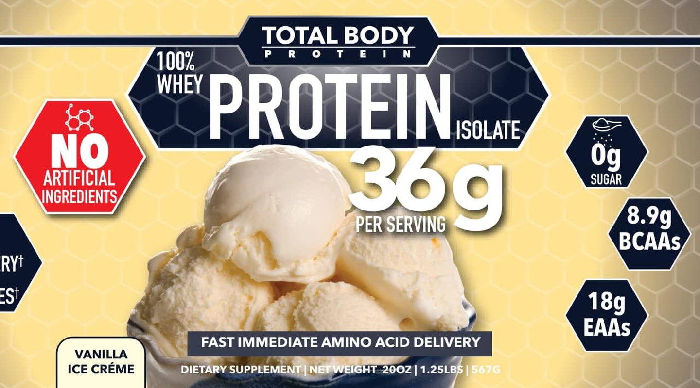 100% Whey Protein Isolate-No Artificial Ingredients-Gluten-Free, Lactose Free, Supports Muscle Growth & Muscle Repair-36G Protein per Serving-8.9G Bcaa-18G EAA