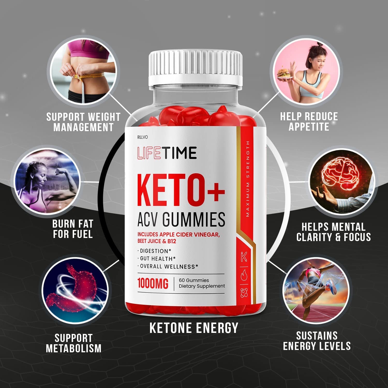 (3 Pack) Lifetime Keto Gummies - Advanced Formula Life Time Keto ACV Gummies (180 Gummies)