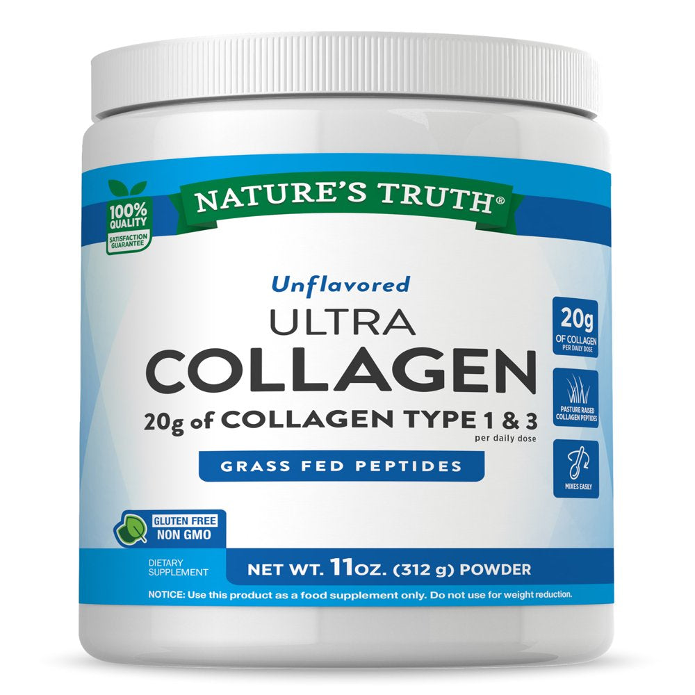 Ultra Collagen Powder | 11Oz (312G) | 20G of Collagen Type 1 & 3 | Unflavored | Non-Gmo and Gluten Free Supplement | by Nature'S Truth
