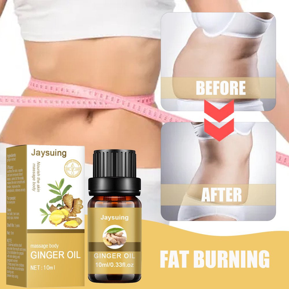 2 Pack Ginger Oil, Belly Drainage Ginger Oil, Natural Drainage Ginger Oil, Curvy Beauty Belly Slimm_Ing Massage Oil