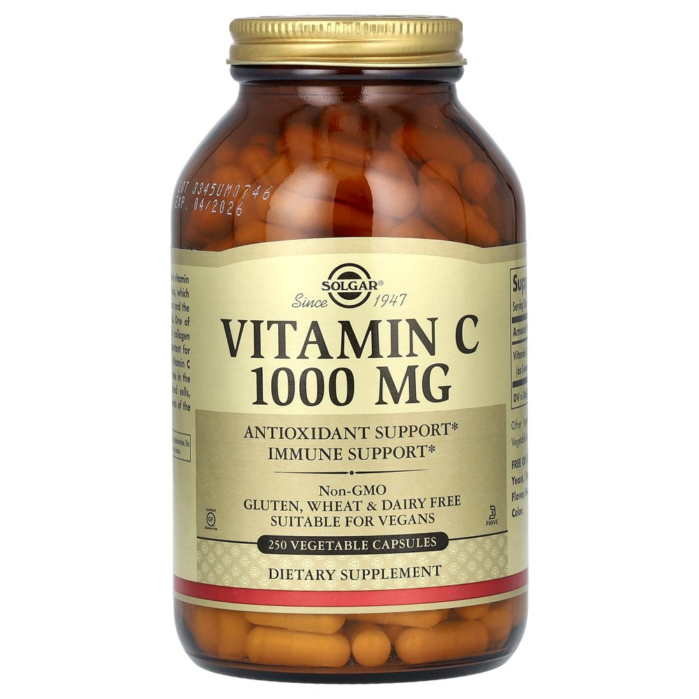 Solgar Vitamin C, 1,000 Mg, 250 Vegetable Capsules