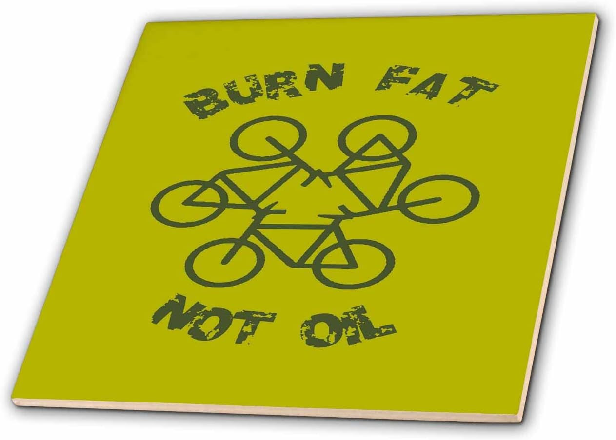 3Drose Burn Fat Not Oil Recycle Code Parody Green Graphic - Tiles (Ct_355417_3)