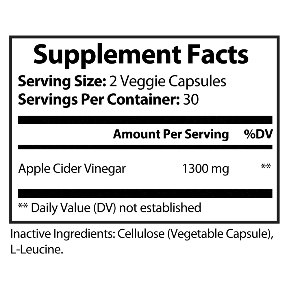 Acoola Apple Cider Vinegar Natural Digestion, Immune Booster Support & Cleansing Supplement with Probiotics - Made in the USA