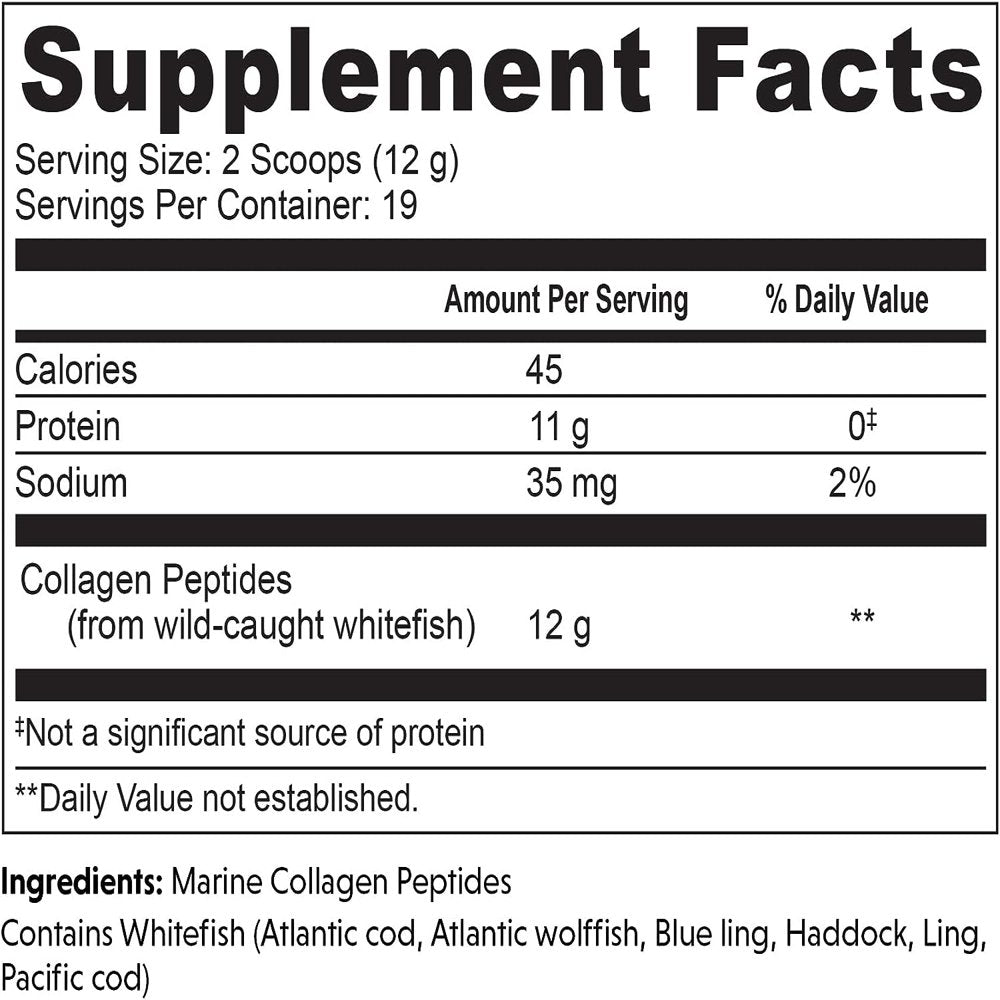 Great Lakes Quick Dissolve Collagen Peptides Daily Wellness Marine Powder, Unflavored (8 Oz)