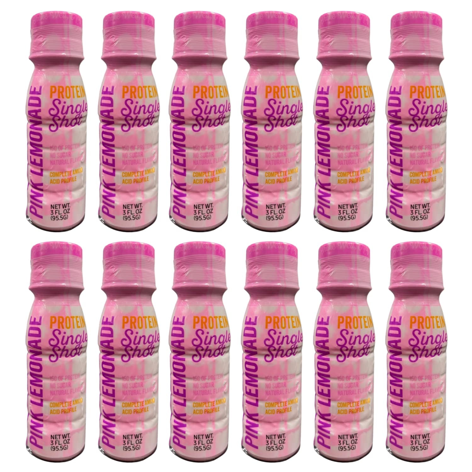 Healthywise - Whey Protein & Collagen Shots, 15G Protein, Fat Free, Sugar Free, 3 Fl Oz per Serving (Pink Lemonade, 12 Pack)