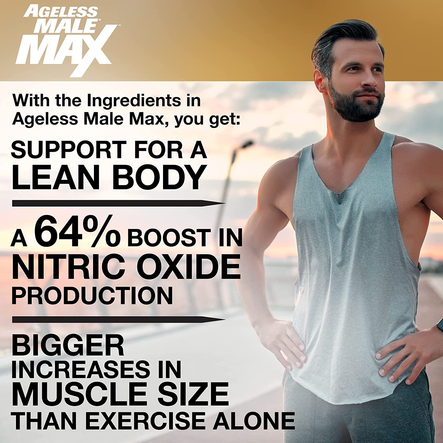 Ageless Male Max Chewable Nitric Oxide Booster Supplement for Men – High Potency Ashwagandha Extract to Boost Workouts, Muscle & Performance, Reduce Stress, Support Sleep (100 Chews, 1-Bottle)