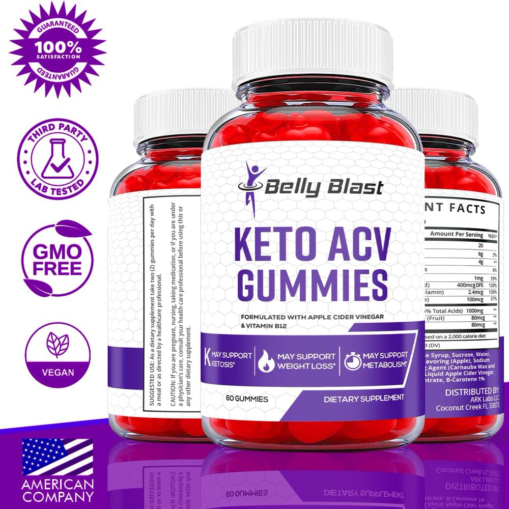 (3 Pack) Belly Blast Keto ACV Gummies - Apple Cider Vinegar Supplement for Weight Loss - Energy & Focus Boosting Dietary Supplements for Weight Management & Metabolism - Fat Burn - 180 Gummies