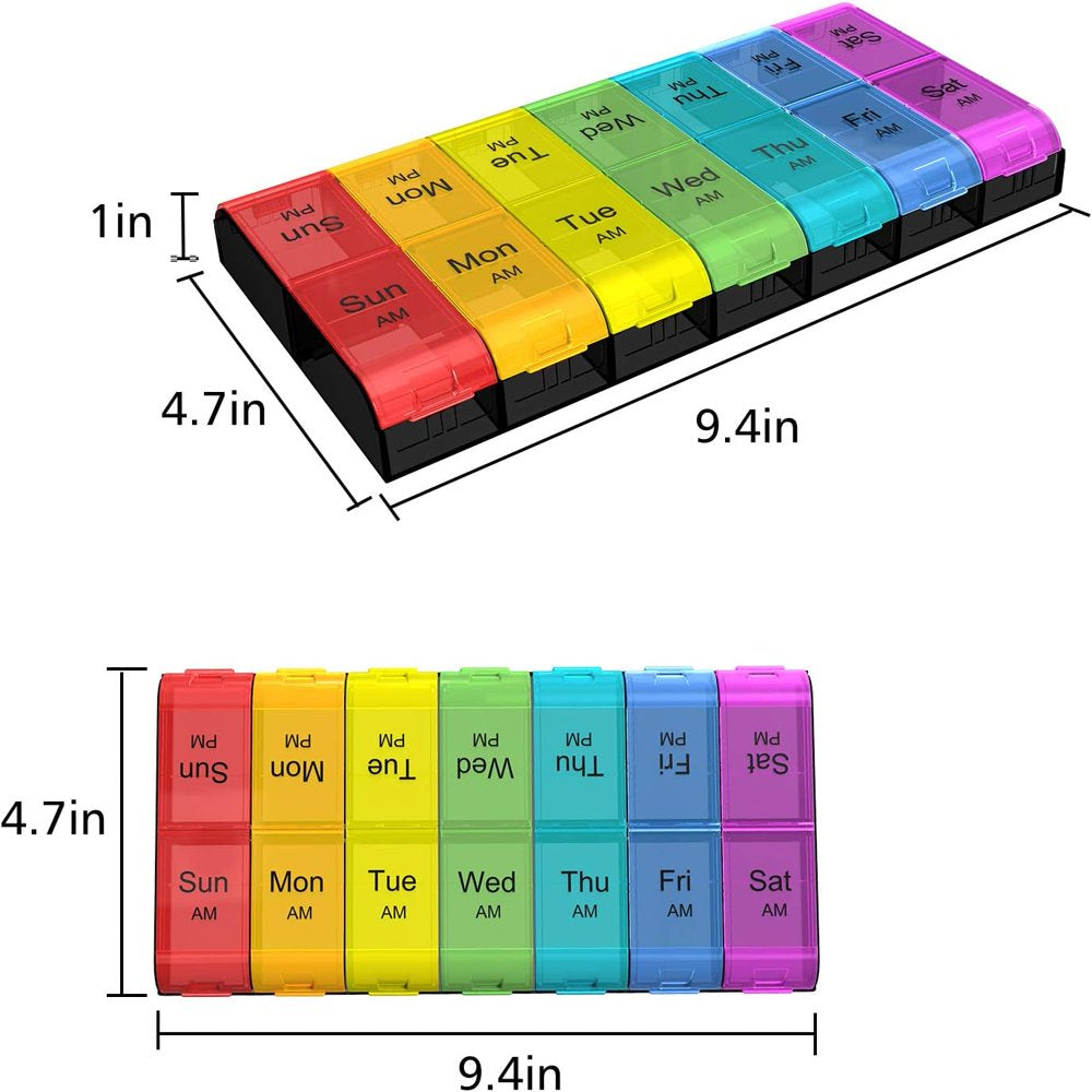 Zoksi Extra Large Pill Organizer 2 Times a Day, Weekly XL AM PM Pill Case, 7 Day Pill Box Twice a Day, Oversized Daily Medicine Organizer for Vitamins, Big Pill Container