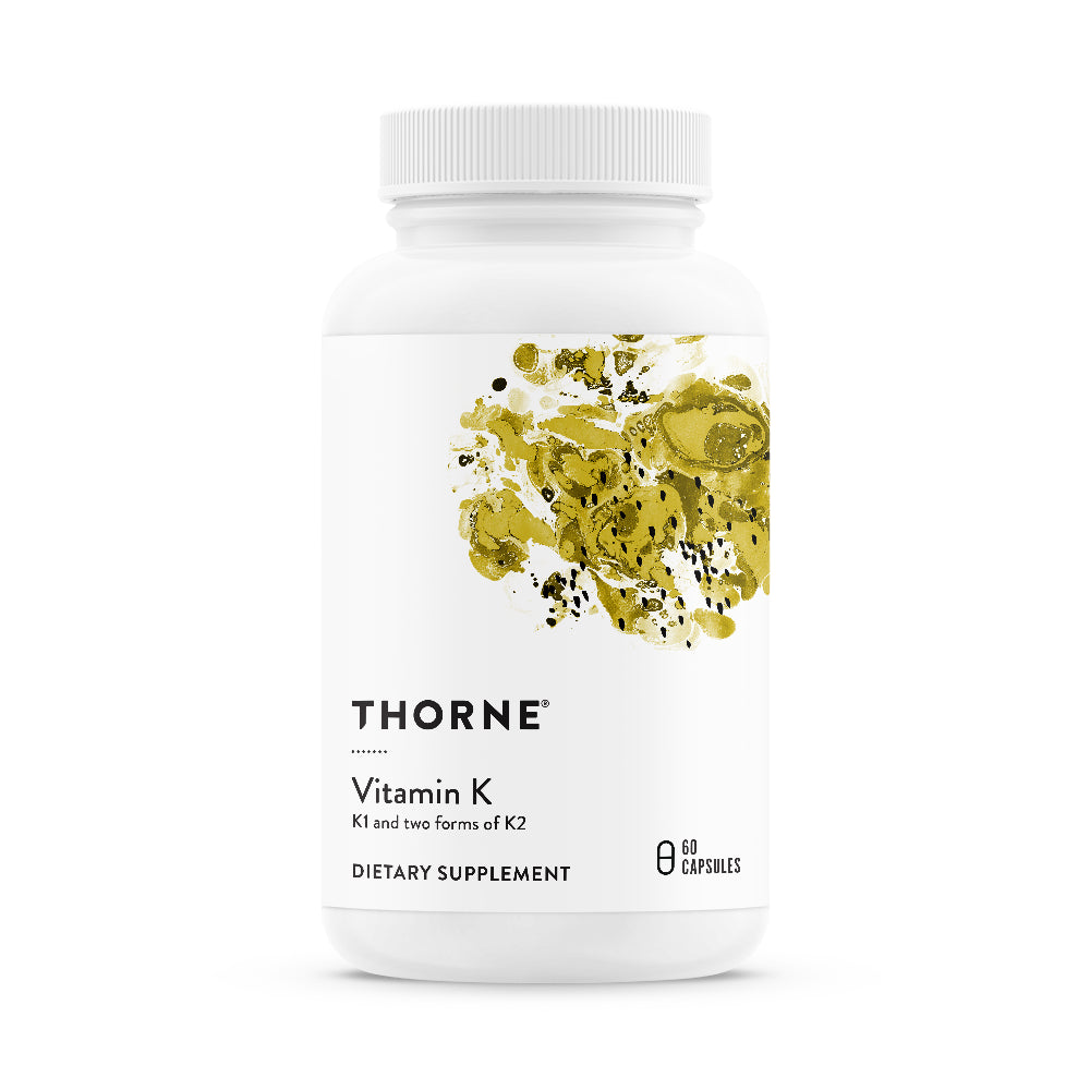 Thorne Vitamin K (Formerly 3-K Complete), Vitamins K1 and K2 (As MK-4 and MK-7), Supports Strong Bones, 60 Capsules