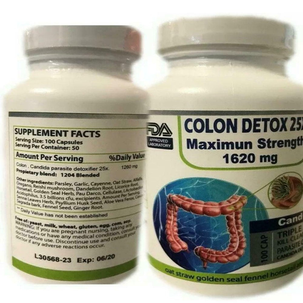 100 Detox Colon & Body Cleanse Maximum Strength Cleansing Diet Weight Loss Pills