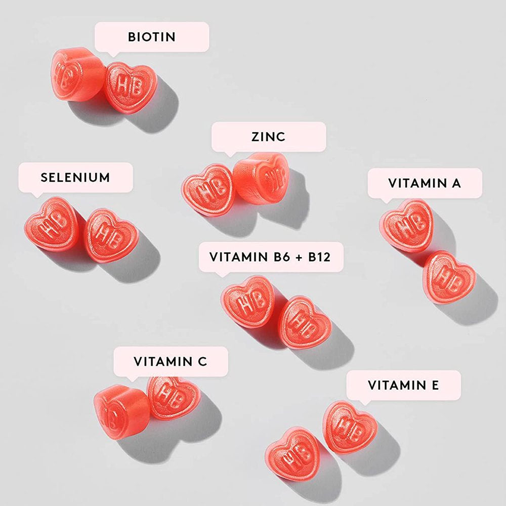 Vitamin Hair Gummies with Biotin for Longer & Thicker Hair - Added Zinc, Vitamin C & Selenium