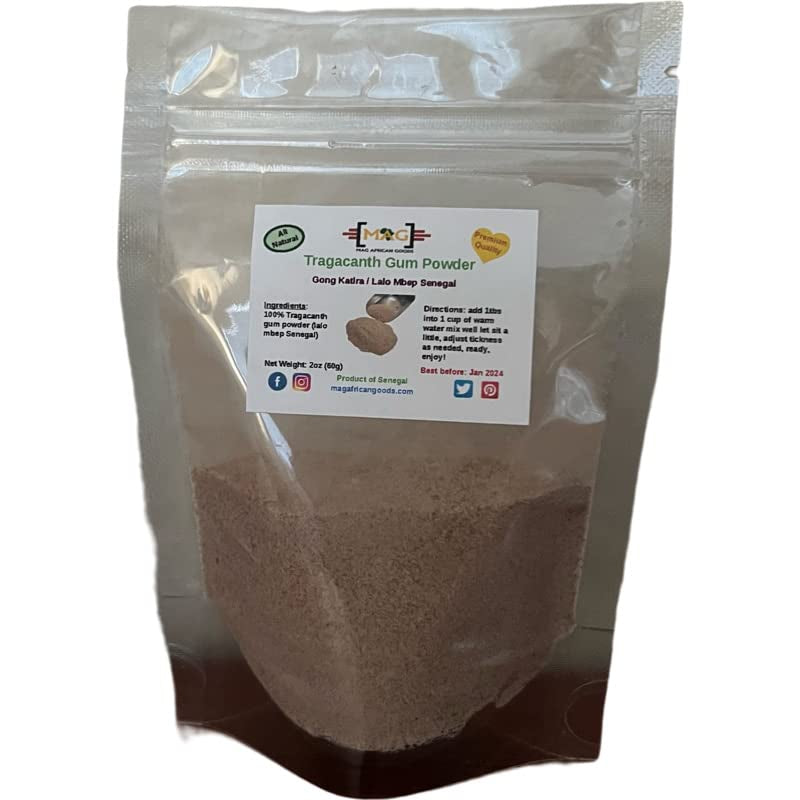 Tragacanth Gum Powder/Gong Katira Powder/Lalo Mbep, Senegal - 2Oz