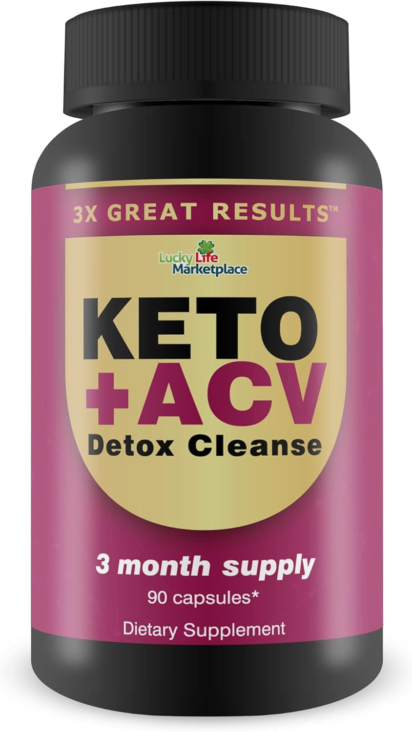 3X Great Results - Keto + ACV Detox Cleanse - 3 Month Supply - Body Cleanse Detox - Colon Cleanse - Advanced Keto Detox Cleanse Formula with Fiber - Support Digestion & Immune Health