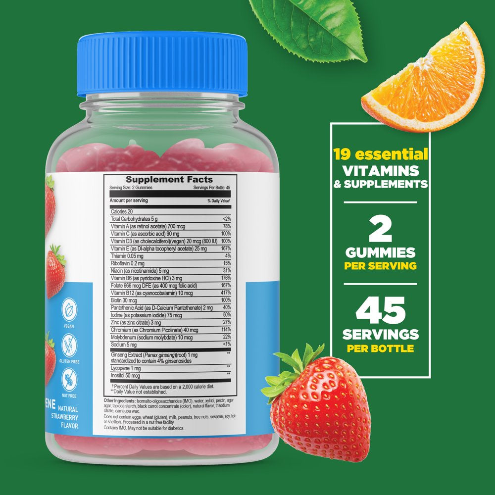 Lifeable Sugar Free Multivitamin for Man, with 21 Vitamins and Minerals, 90 Gummies