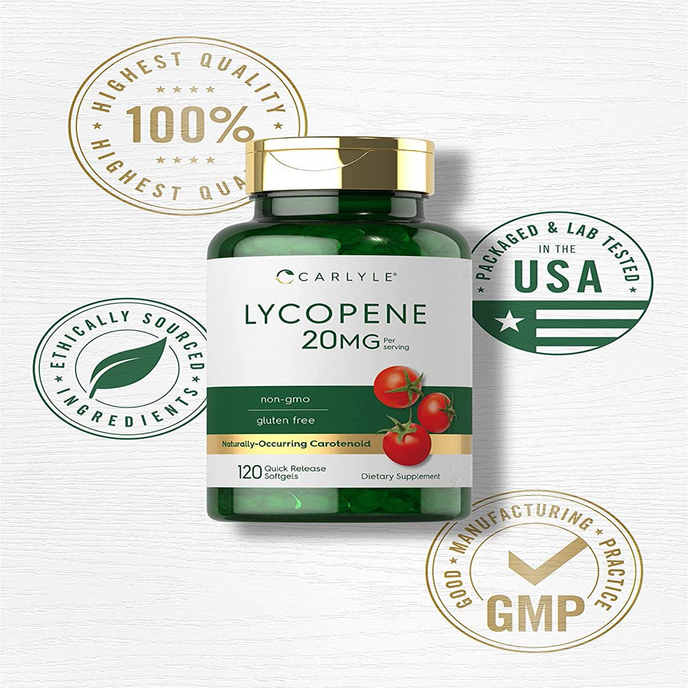 Lycopene | 20Mg | 120 Softgels | by Carlyle