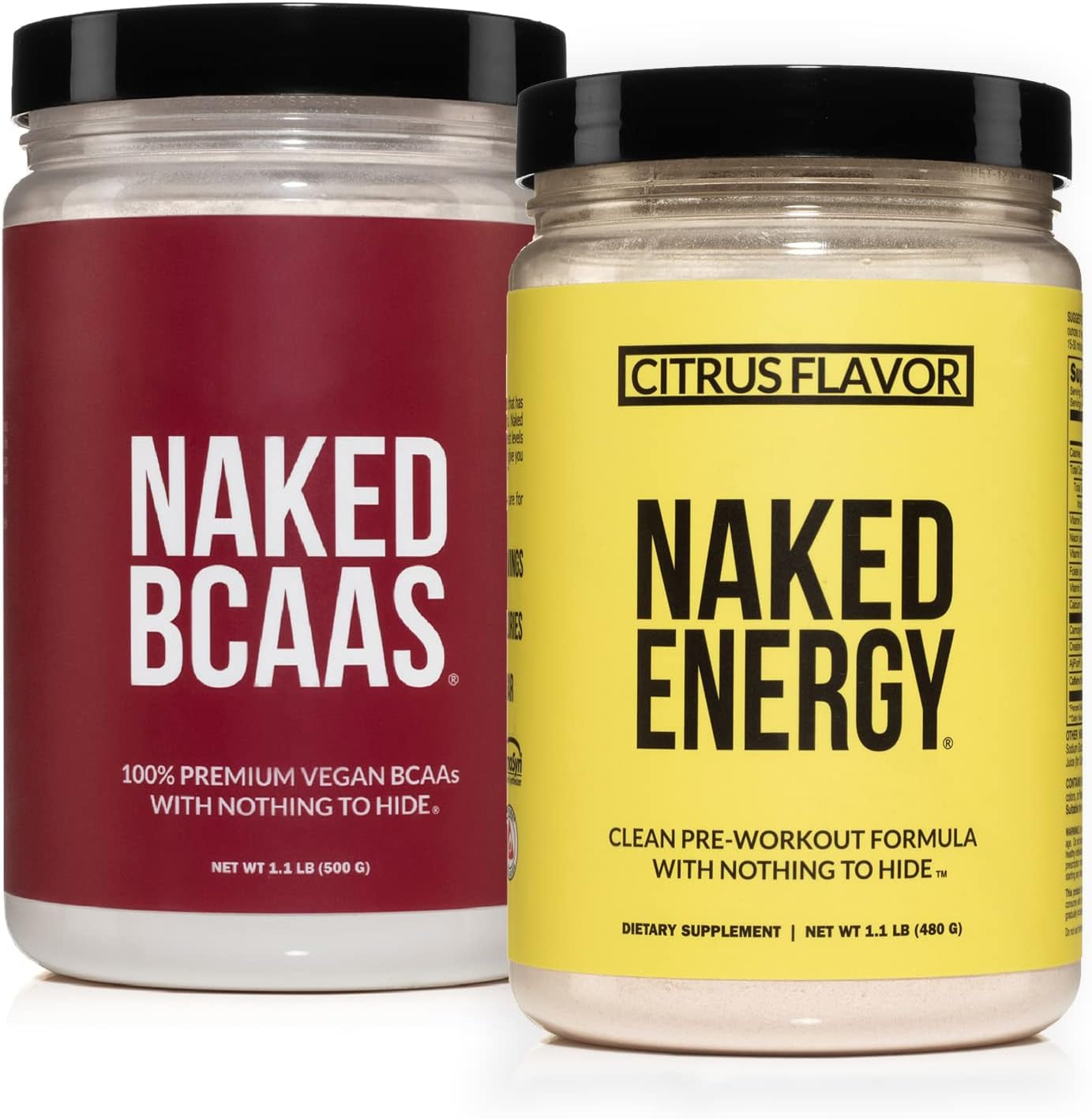 Vegan Energy and Performance Bundle: Naked Citrus Energy and Naked BCAAS Amino Acids Powder