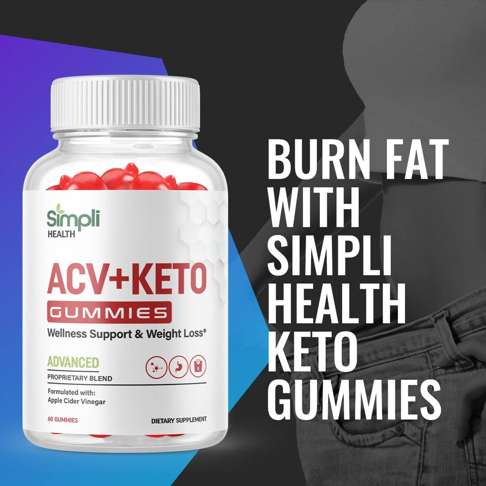 (3 Pack) Simpli Health ACV Keto Gummies - Energy & Focus Boosting Dietary Supplements for Weight Management & Metabolism - Fat Burn - 180 Gummies